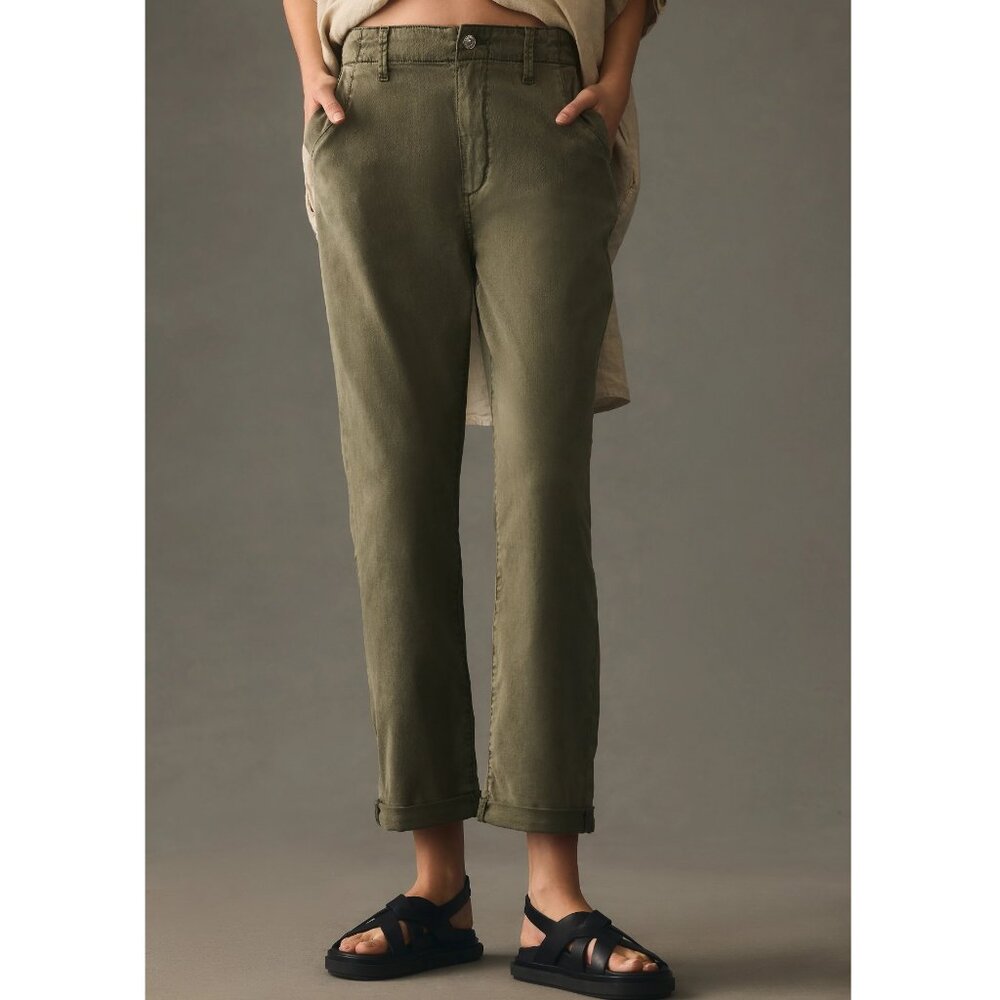 NWOT PAIGE Drew Mid-Rise Weekender Jeans Vintage Ivy Green 30